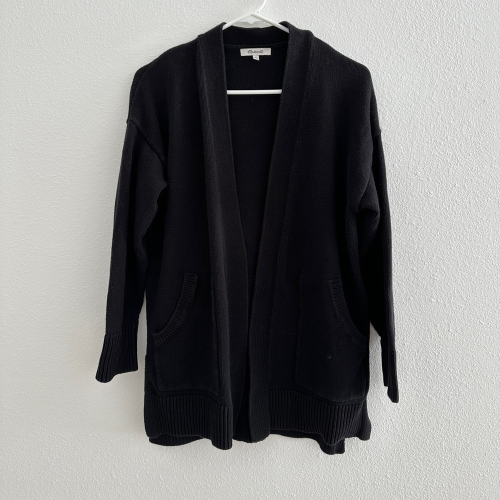 Madewell black open cardigan size small